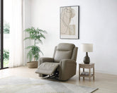 Bentley Taupe Leather Electric Recliner Arm Chair - Pendle Village Furniture